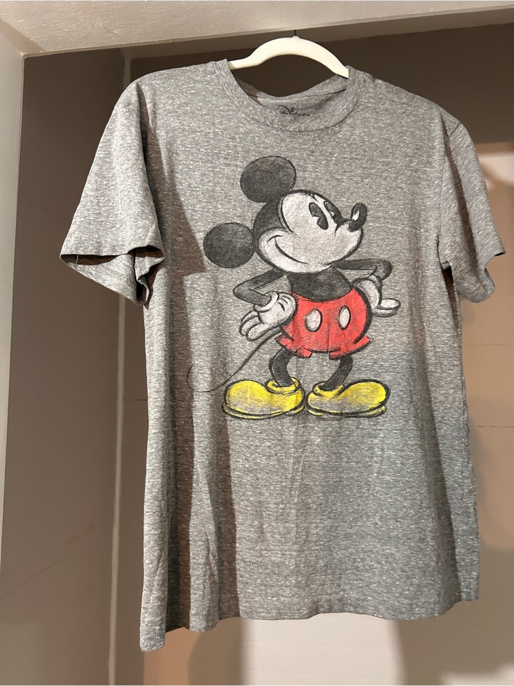 Disney Gray Short-Sleeve Tee with Mickey Mouse Graphic